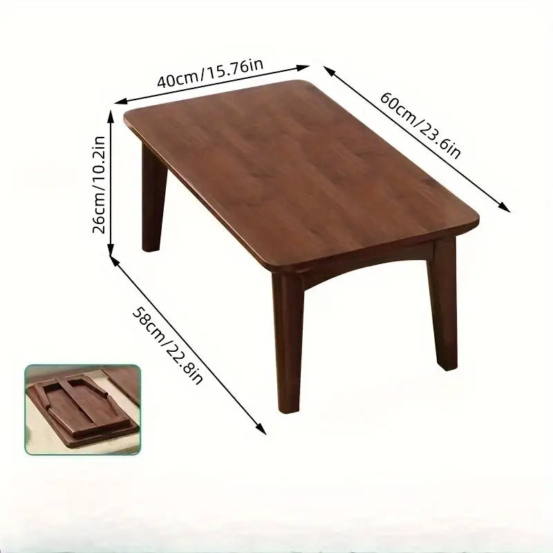 NNETM Foldable Bamboo End Table - 60 x 40 x 26 cm