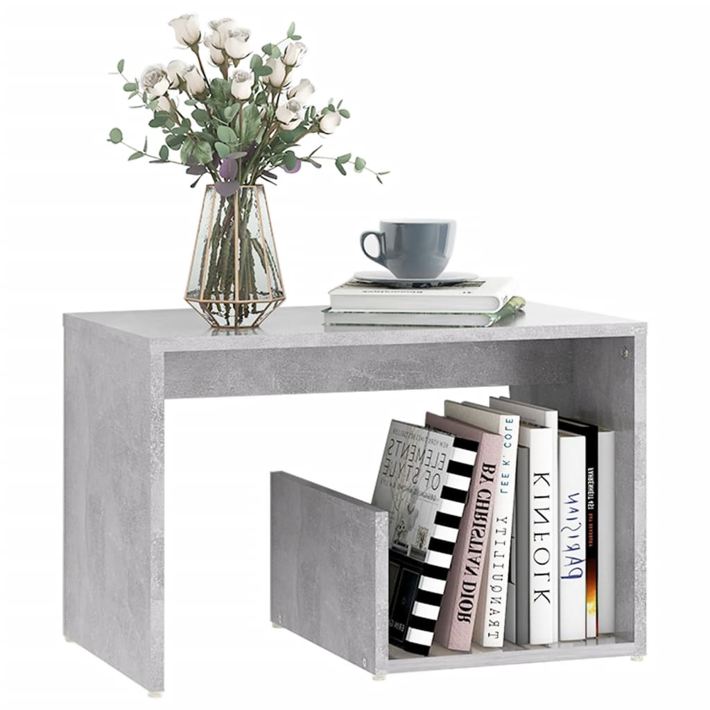 NNEVL Side Table Concrete Grey 59x36x38 cm Chipboard