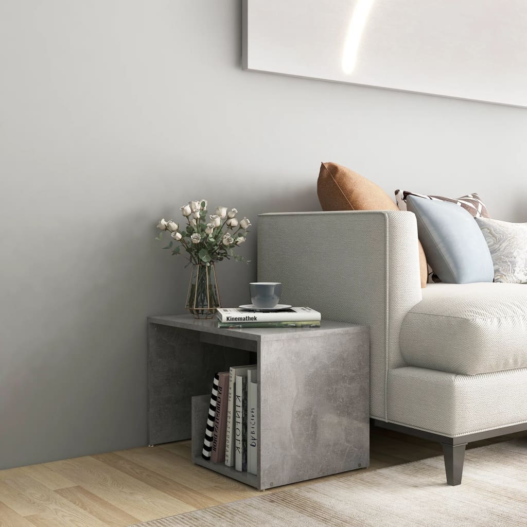 NNEVL Side Table Concrete Grey 59x36x38 cm Chipboard