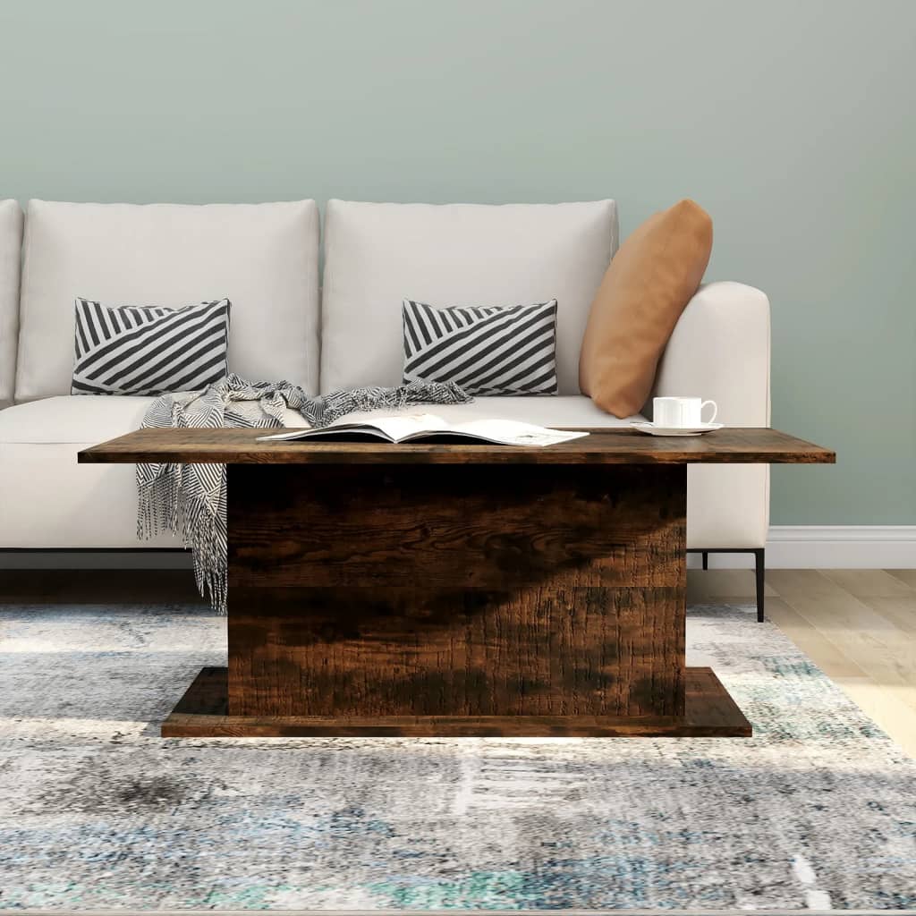 NNEVL Coffee Table Smoked Oak 102x55.5x40 cm Chipboard