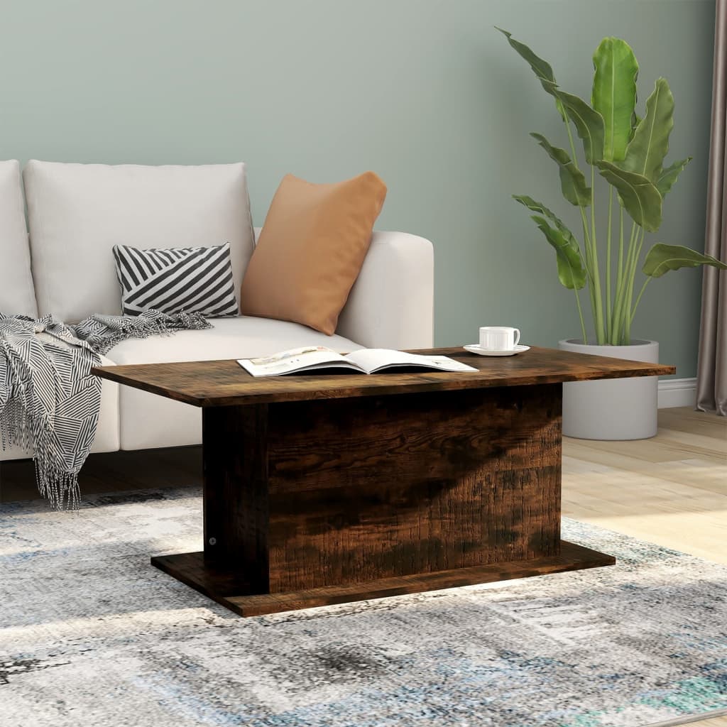 NNEVL Coffee Table Smoked Oak 102x55.5x40 cm Chipboard