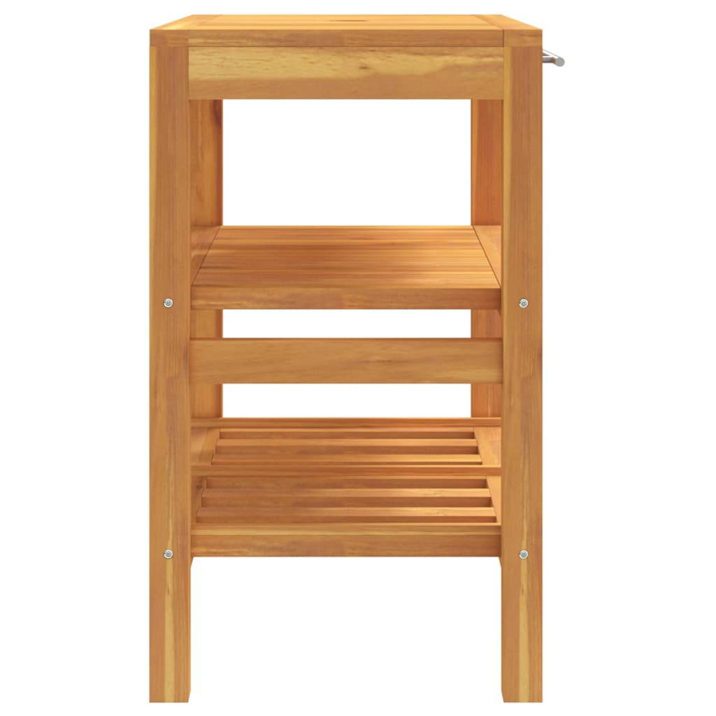 NNEVL Bathroom Vanity Cabinet with 2 Shelves 74x45x75 cm Solid Wood