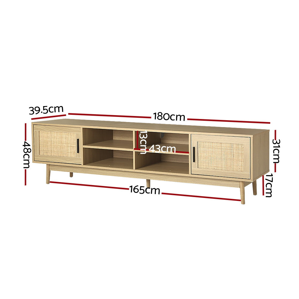 NNEDSZ Artiss TV Cabinet Entertainment Unit 180cm Rattan Cole