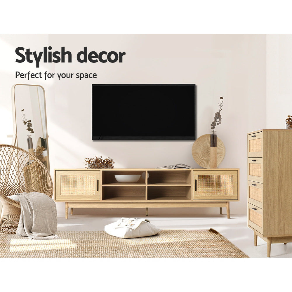 NNEDSZ Artiss TV Cabinet Entertainment Unit 180cm Rattan Cole