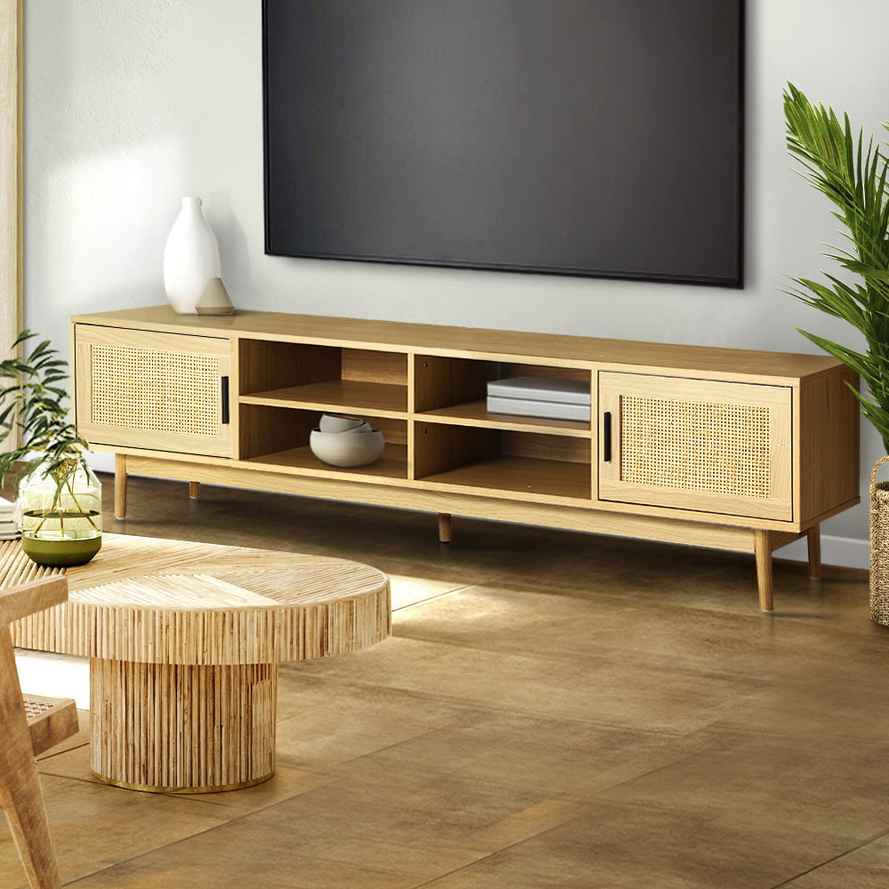 NNEDSZ Artiss TV Cabinet Entertainment Unit 180cm Rattan Cole