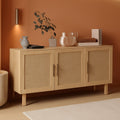 Sideboard Cabinet With Rattan Doors And Adjustable Shelves